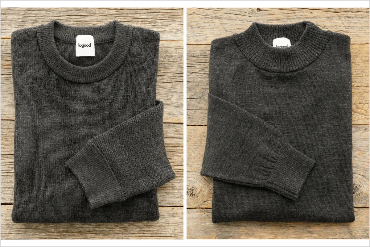 クルーネック vs. モックネック あなたならどちらのセーターを選ぶ?