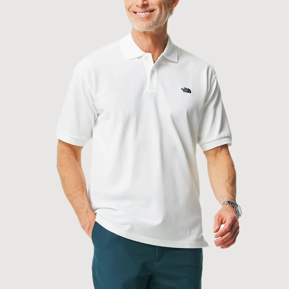 ショートスリーブ・エニーパートポロ ホワイト 着用画像 正面