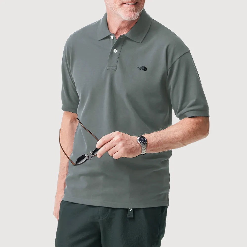 ショートスリーブ・エニーパートポロ スモークドパール 着用画像 正面