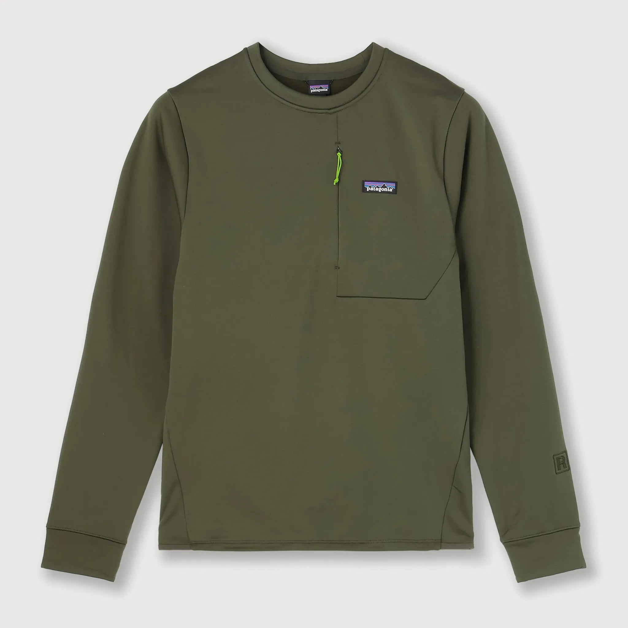 メンズ・R1 サーマル・クルー グリーン 商品画像 正面