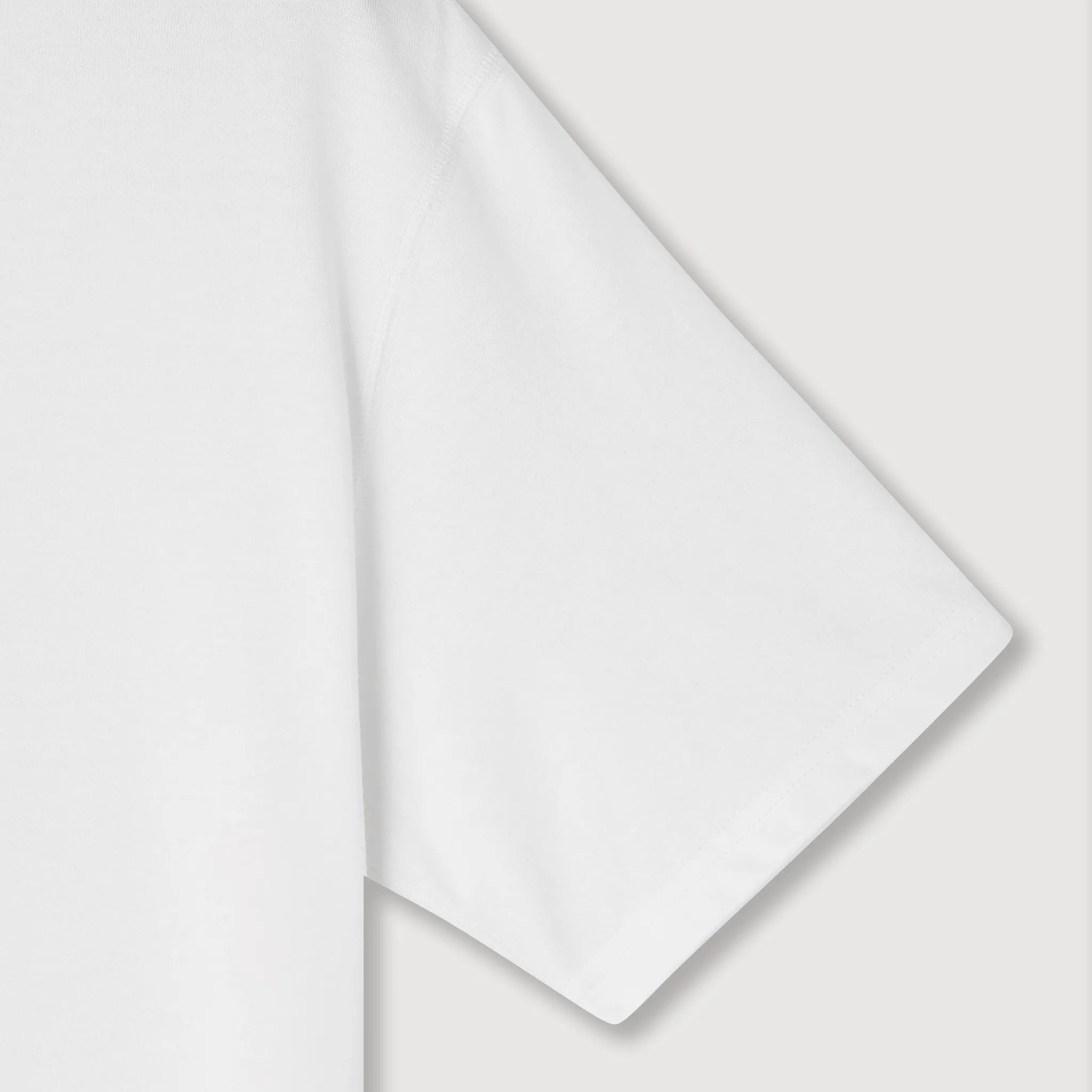 永く着られるTシャツ　ホワイト　商品画像　袖