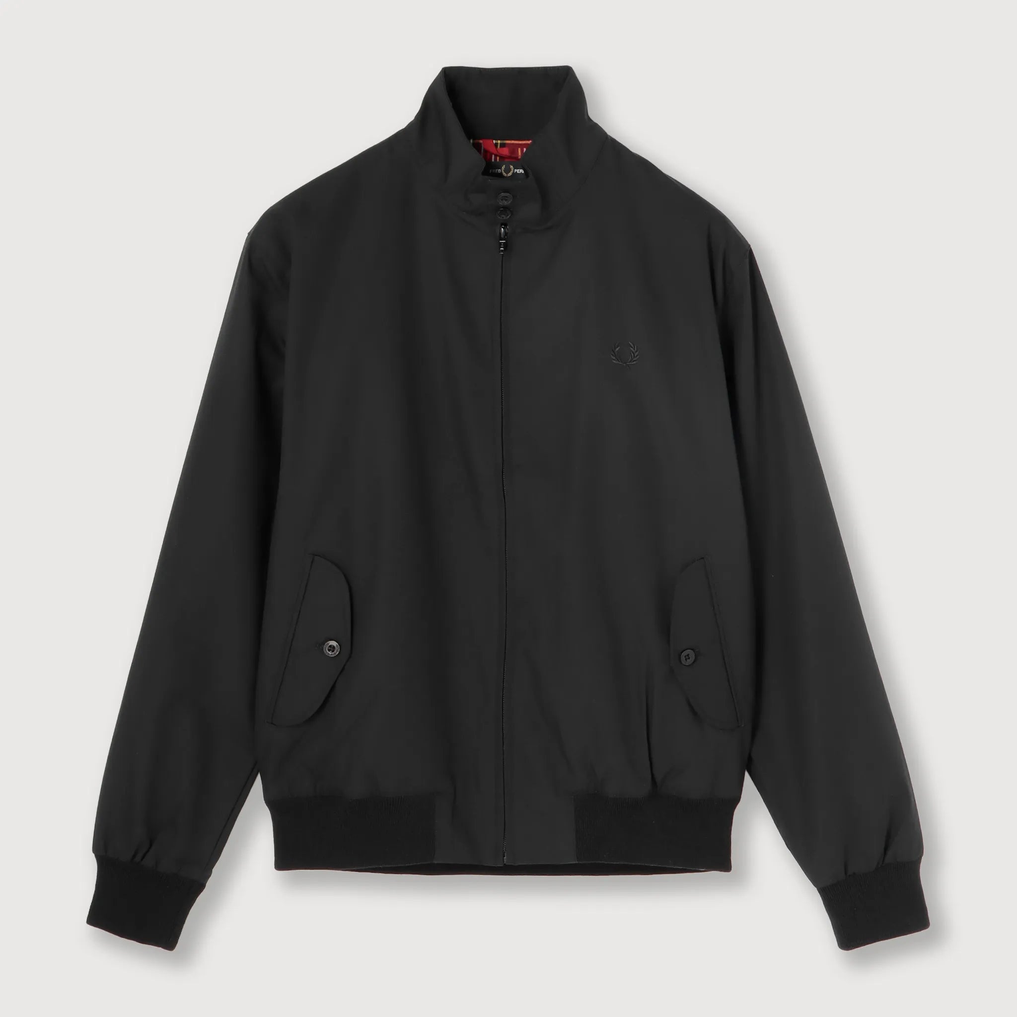 フレッドペリー メンズ ハリントンジャケット ブラック L 美品 FRED PERRY/フレッドペリー〉ハリントンジャケット